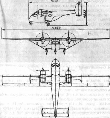 Схема самолета Ан-14