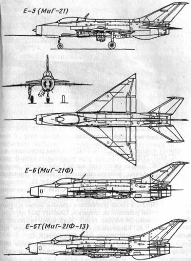 Схемы фронтовых истребителей Е-5, Е-6 и Е-6Т