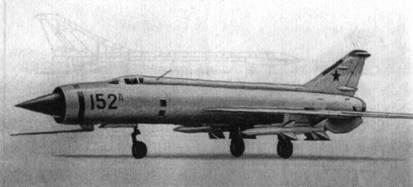 Истребитель-перехватчик Е-152А с двумя ракетами К-9
