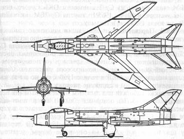 Схема серийного фронтового истребителя-бомбардировщика Су-7Б