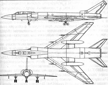 Схема первого опытного экземпляра Ту-128
