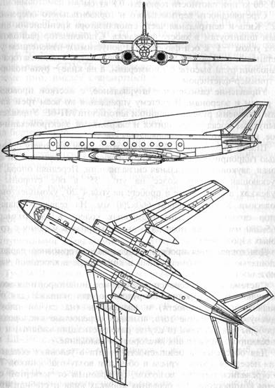 Схема самолета Ту-124
