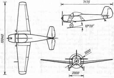 Схема самолета Як-20-02