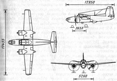 Схема самолета Як-210 после доработки