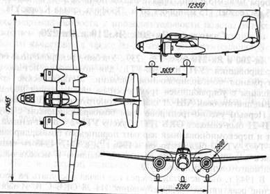 Схема самолета Як-200